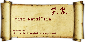 Fritz Natália névjegykártya