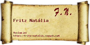 Fritz Natália névjegykártya